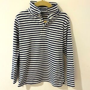 Primary Long sleeve polo in stripe. Navy/white, size 5